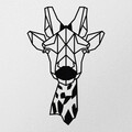 Decoratiune de perete, Giraffe Metal Decor, metal, 33 x 50 cm, negru