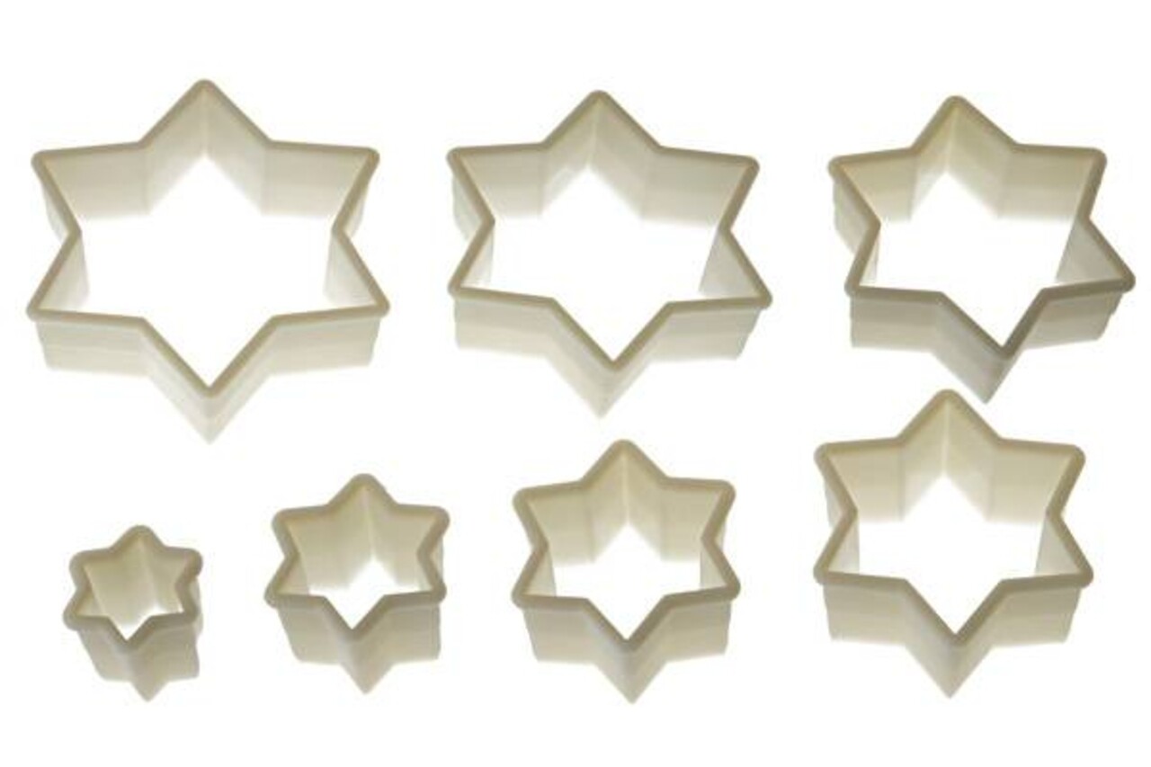 Set 7 forme pentru biscuiti Star, Silikomart, O4 cm - O13 cm, nailon