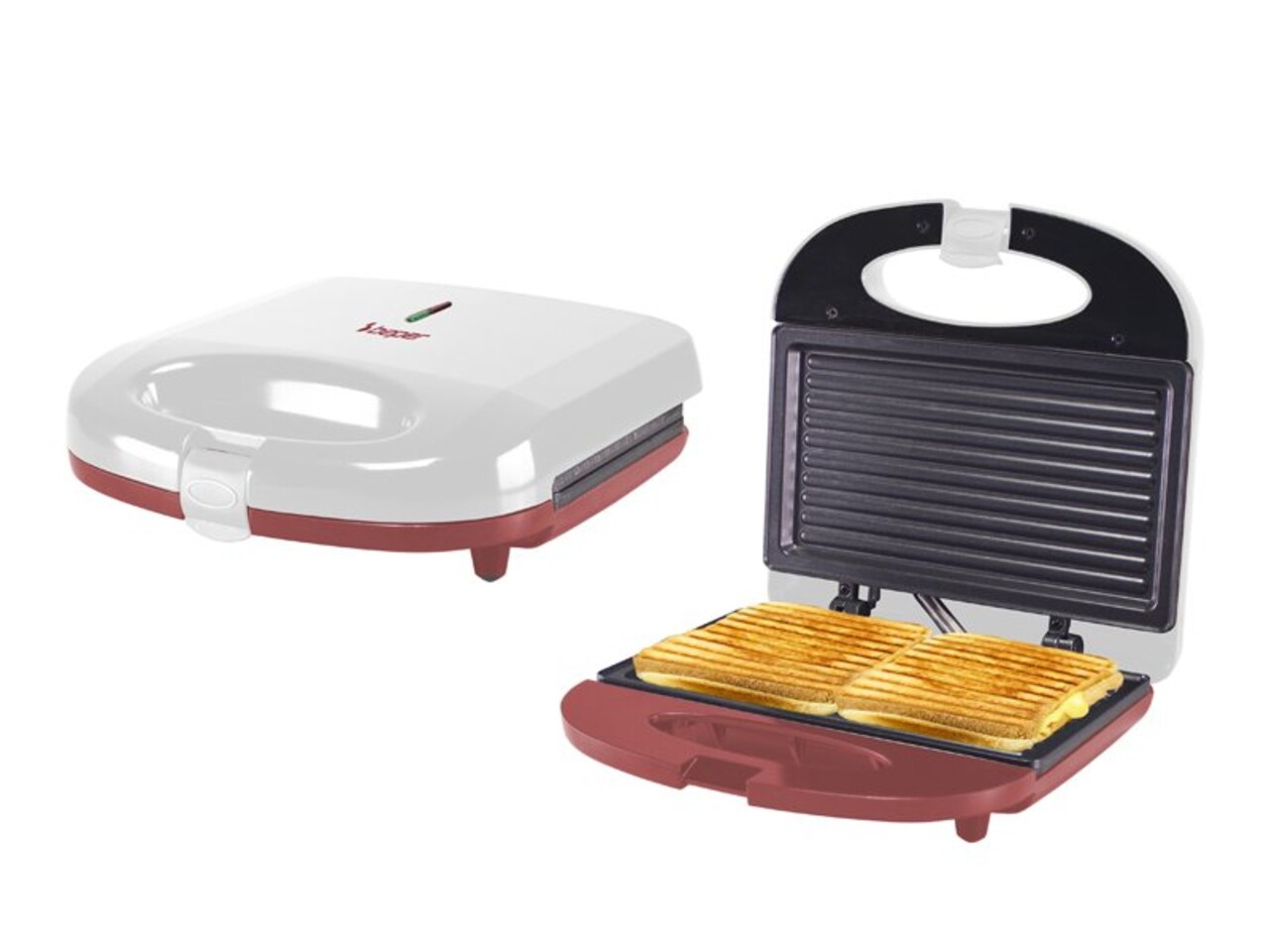 Sandwich maker Beper, 22x21.5x8.5 cm, bachelita, alb