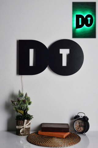 Decoratiune luminoasa LED, Do It, MDF, 60 LED-uri, Verde