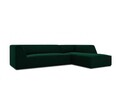 Coltar dreapta 4 locuri, Ruby, Micadoni Home, BL, 273x180x69 cm, catifea, verde bottle