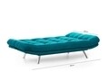 Canapea extensibila Misa Sofabed, Futon, 3 locuri, 198x128 cm, metal, verde petrol