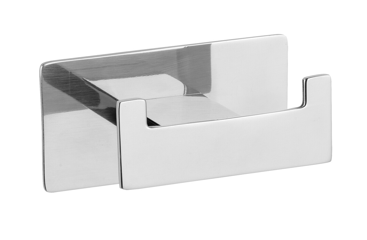 Suport prosoape de baie, Wenko, Turbo-Loc, Genova Shine, 8.9 x 4.4 x 5.4 cm, inox, gri - 1 | YEO