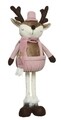 Decoratiune Deer standing Boy, Decoris, 17x14x48 cm, poliester, roz