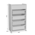 Organizator cu 4 compartimente Toily, Pakoworld, 45x30x78 cm, PAL melaminat, alb/albastru