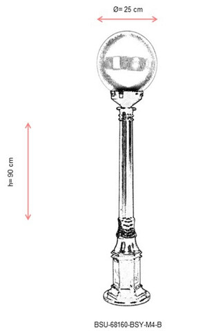 Lampadar de exterior, Avonni, 685AVN1148, Plastic ABS, Negru