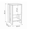 Noptiera Ema, Pakoworld, 30x30x55 cm, PAL melaminat, alb