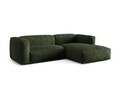 Coltar modular dreapta 2 locuri, Martina-120, Micadoni Home, 283x176x75 cm, catifea, verde