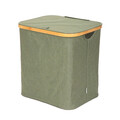 Cos pentru rufe Nellie, Homla, 40.5x33x42 cm, poliester/bambus, verde/natur