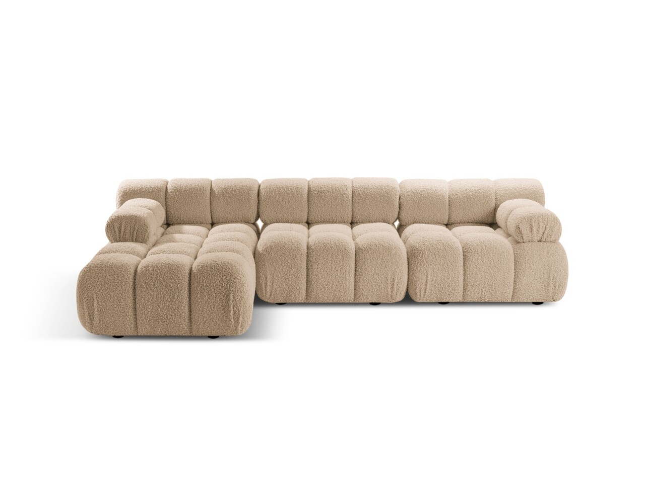 Coltar modular stanga 4 locuri, Bellis-213, Micadoni Home, 282x155x70 cm, tesatura boucle, bej sand