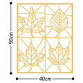 Decoratiune de perete, Foliage, Metal, Dimensiune: 40 x 50 cm, Auriu