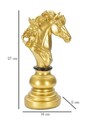 Statueta decorativa / Piesa de sah Cal, Gold Horse, Mauro Ferretti, 14 x 11 x 27 cm, polirasina, auriu/negru