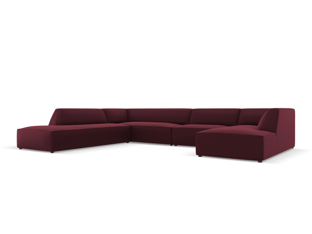 Coltar panoramic stanga 7 locuri, Ruby, Micadoni Home, BL, 366x273x69 cm, piele ecologica, bordo - 1 | YEO