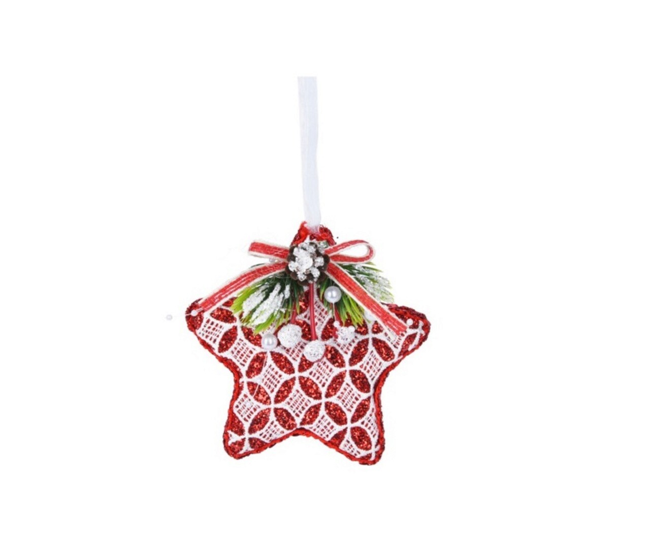 Decoratiune pentru brad Xmas Star V3, 12 cm, spuma, rosu