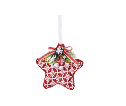 Decoratiune pentru brad Xmas Star V3, 12 cm, spuma, rosu