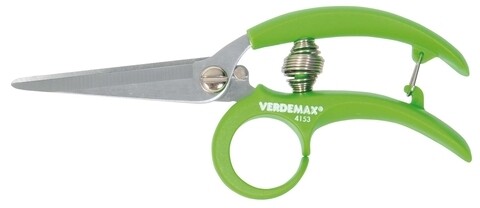 Foarfeca pentru gradinarit multifunctionala, Verdemax, Bypass, 15 cm, otel/plastic, verde/gri