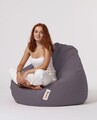 Fotoliu puf, Bean Bag, Ferndale Premium XXL, 115 x 130 cm, poliester impermeabil, gri fumuriu