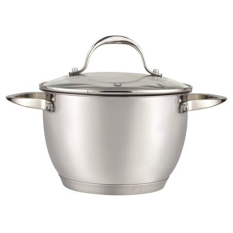 Oala cu capac Muhler, MR-509S, inox/sticla, 20 cm, 3.4 L