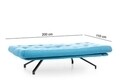 Canapea extensibila Coxy, Futon, 3 locuri, 110x200 cm, metal, turcoaz