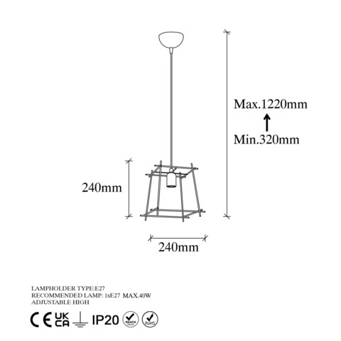 Lustra, Fulgor, 942FLG1422, Metal, Auriu