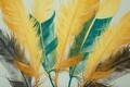 Tablou decorativ Feathers, Mauro Ferretti, 120x80 cm, sticla, multicolor