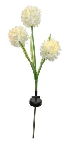 Poza Lampa de gradina Flower, Lumineo, 10x70 cm, 3 led-uri, alb