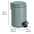 Cos de gunoi cu pedala, Wenko, Leman, 3 L, 17 x 25 x 22.5 cm, inox/polipropilena, gri