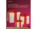 Set 3 decoratiuni luminoase Gift, Lumineo, beteala, alb/rosu