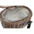 Cos de picnic pentru 2 persoane, DKD Home Decor, 39 x 28 x 22 cm, rachita, natural/alb