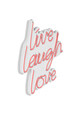 Decoratiune luminoasa LED, Live Laugh Love, Benzi flexibile de neon, DC 12 V, Roz