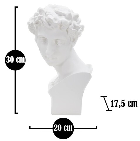 Statueta / Decoratiune Roman Young, Mauro Ferretti, 20x17.5x30 cm, polirasina, alb