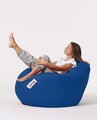 Fotoliu puf, Bean Bag, Ferndale Premium XXL, 115 x 130 cm, poliester impermeabil, albastru