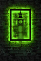 Decoratiune luminoasa LED, Big Ben, MDF, 60 LED-uri, Verde