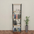 Corp biblioteca Glase, Pakoworld, 40x30x150 cm, PAL/metal, maro/negru