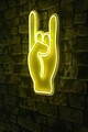 Decoratiune luminoasa LED, Rock N Roll Sign,  Benzi flexibile de neon, DC 12 V, Galben