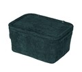 Cos depozitare cu capac, Wenko, Anela, 19 x 10 x 14 cm, poliester, verde inchis