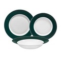 Serviciu de masa 18 piese Aura Green, Ambition, portelan New Bone China, alb