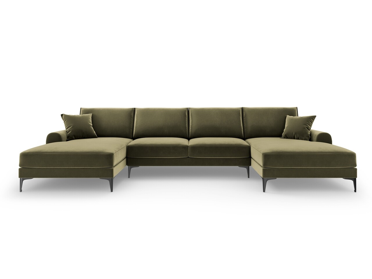 Coltar panoramic, Madara, Mazzini Sofas, 6 locuri, 334x182x90 cm, catifea, verde - 2 | YEO