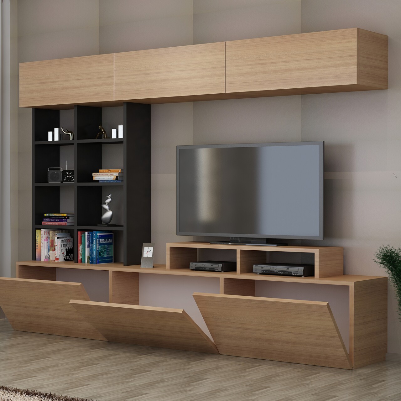 Mobilier living, Decorotika, Sasa, pal melaminat, bej/negru - 1 | YEO