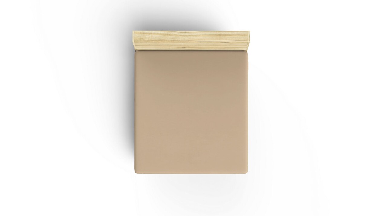 Cearceaf de pat cu elastic, 140x190 cm, 100% bumbac ranforce, Patik, Beige, bej - 1 | YEO