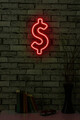 Decoratiune luminoasa LED, Dollar Sign, Benzi flexibile de neon, DC 12 V, Rosu