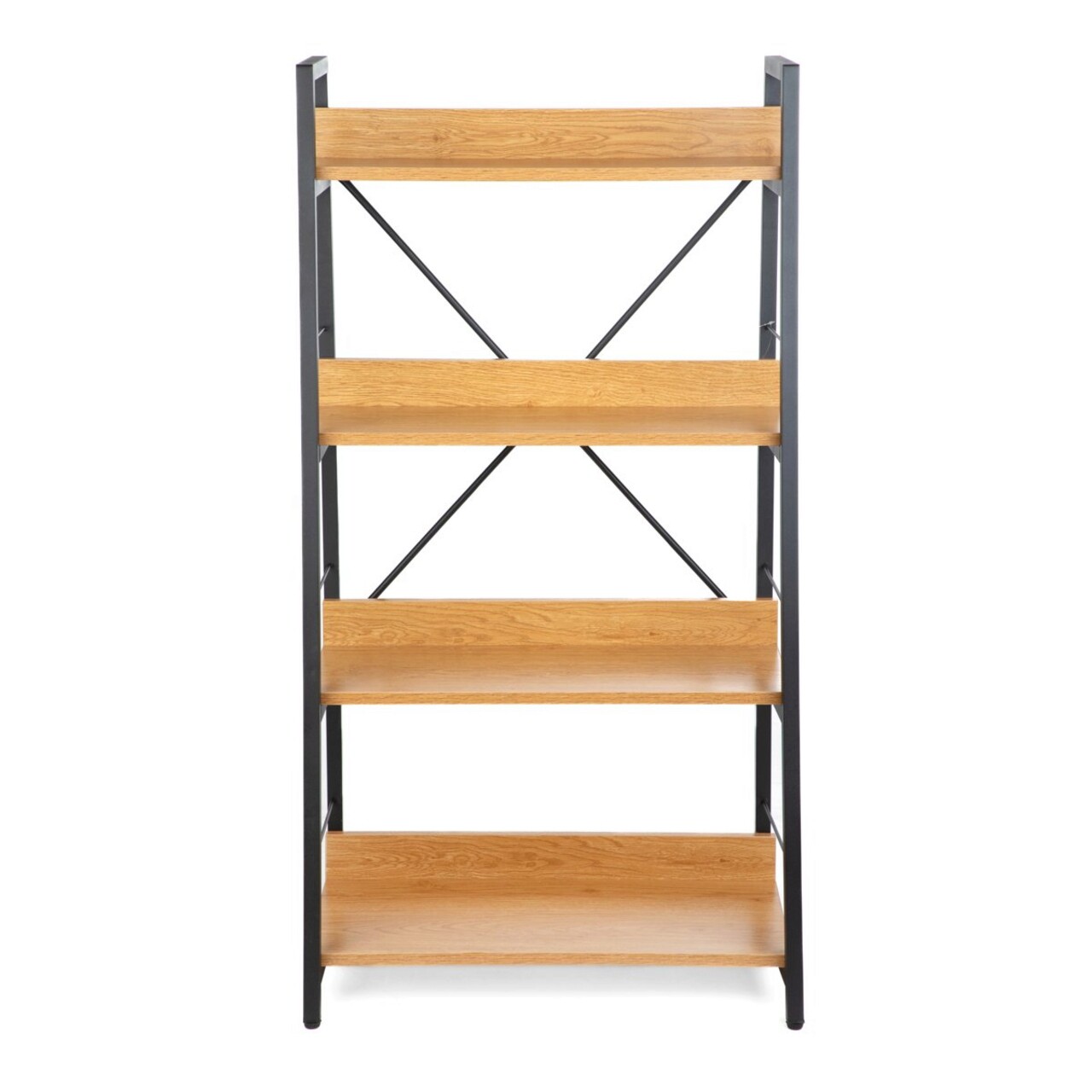 Biblioteca Maravi, Homla, 60x35x116.5 cm, bambus/MDF, natur/negru