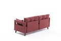 Canapea fixa Comfort, Balcab Home, 3 locuri, 206x80x80 cm, lemn, rosu