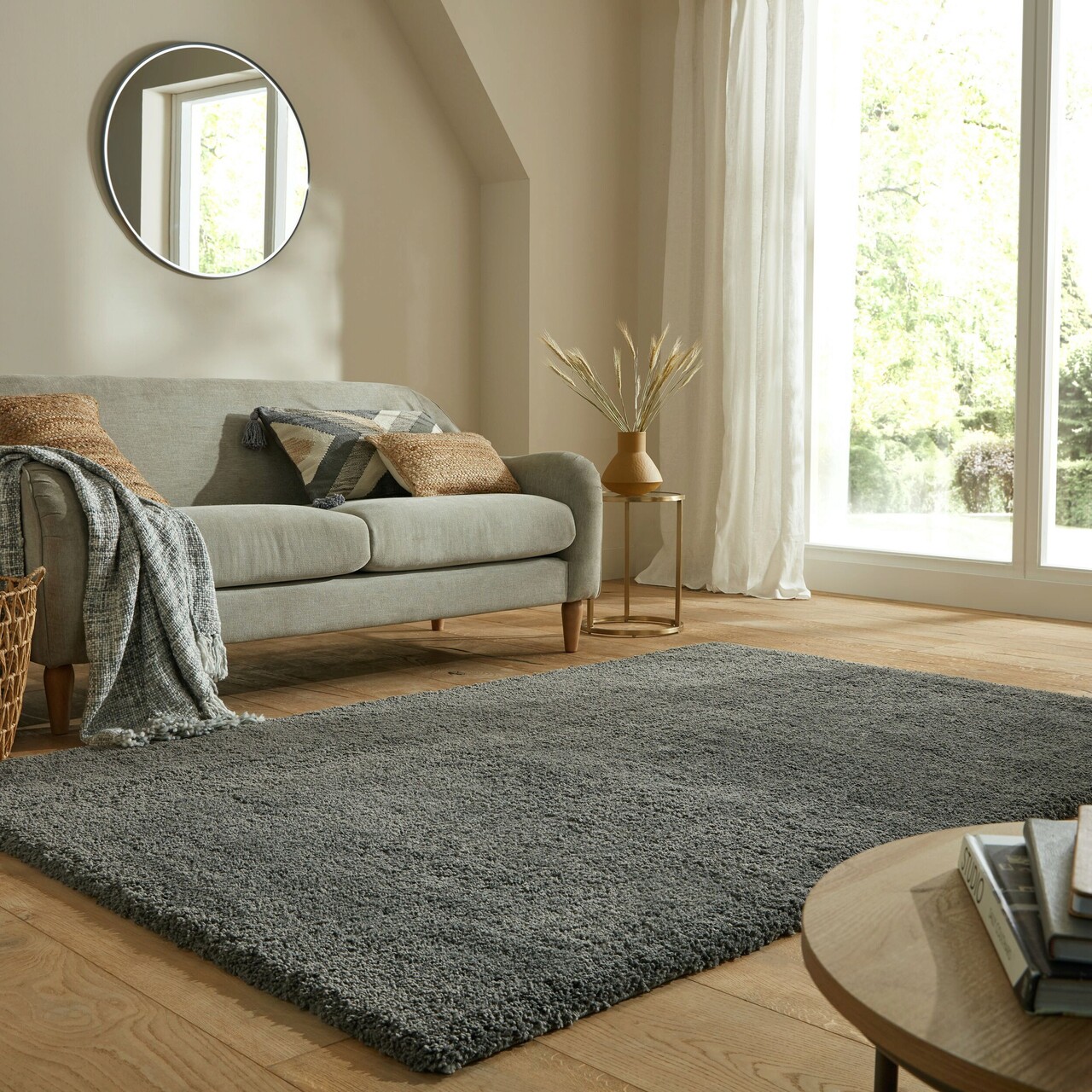 Covor Feather Soft Charcoal, Flair Rugs, 160x230 cm, polipropilena, carbune