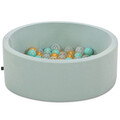 Piscina cu bile, Bubble Pops v14, 150 bile, Ø85 x 30 cm, bumbac/plastic, menta