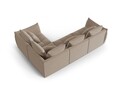 Coltar modular dreapta 3 locuri, Bloom-184, Micadoni Home, 316x216x95 cm, catifea, maro deschis