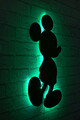 Decoratiune luminoasa LED, Mickey Mouse, MDF, 60 LED-uri, Verde