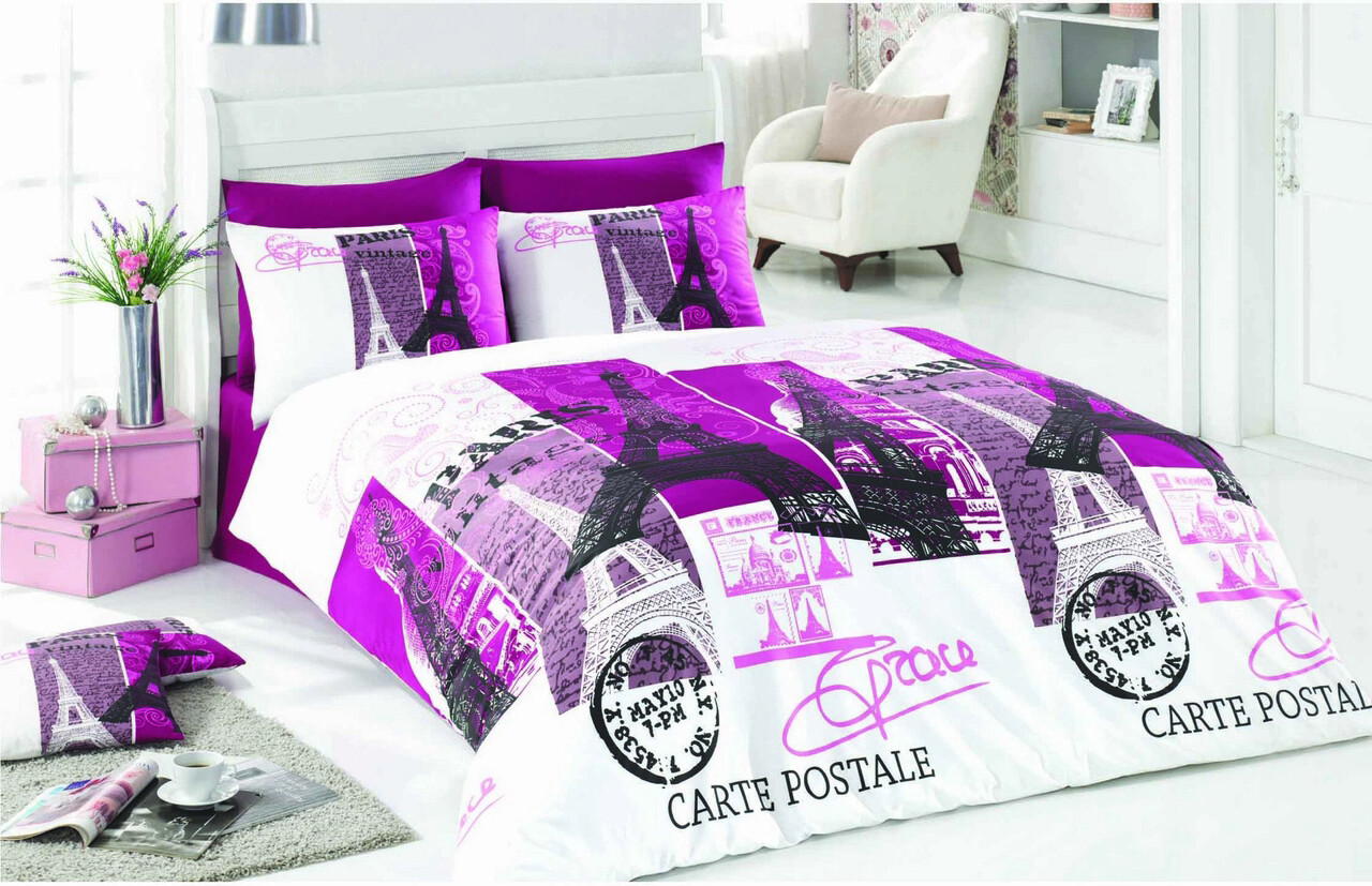 Lenjerie de pat dubla, Paris - Lilac, Pearl Home, Bumbac Ranforce