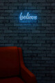 Decoratiune luminoasa LED, Believe, Benzi flexibile de neon, DC 12 V, Albastru