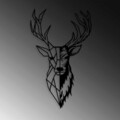 Decoratiune de perete, Red Deer 2, Metal, Dimensiune: 42 x 70 cm, Negru